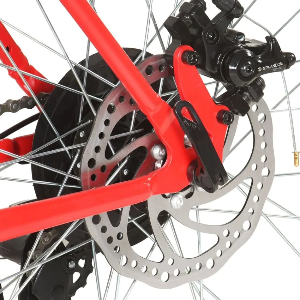 vidaXL Bicicleta montaña 21 velocidades 27,5 pulgadas rueda 38 cm Rojo Hot