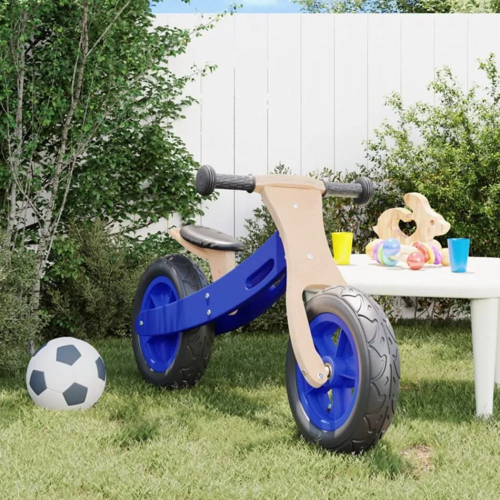 vidaXL Bicicleta sin pedales para niños con neumáticos de aire Azul Best