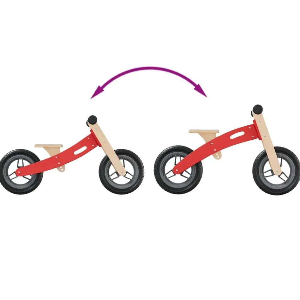 vidaXL Bicicleta sin pedales para niños Rojo New