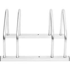 vidaXL Bicicletero para 2 bicicletas acero galvanizado Plateado Clearance
