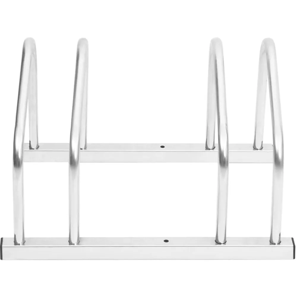 vidaXL Bicicletero para 2 bicicletas acero galvanizado Plateado Clearance