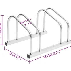 vidaXL Bicicletero para 2 bicicletas acero galvanizado Plateado Clearance