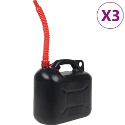 vidaXL Piezas Y Accesorios Para Vehículos-Bidón de combustible boquilla flexible 3 ud plástico negro 10 l