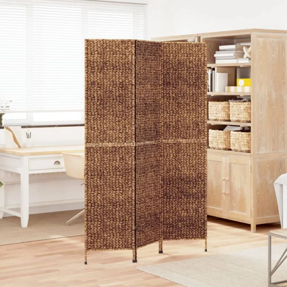 vidaXL Biombo de 3 paneles jacinto de agua marrón 122x180 cm Best