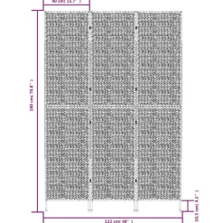 vidaXL Biombo de 3 paneles jacinto de agua marrón 122x180 cm Best