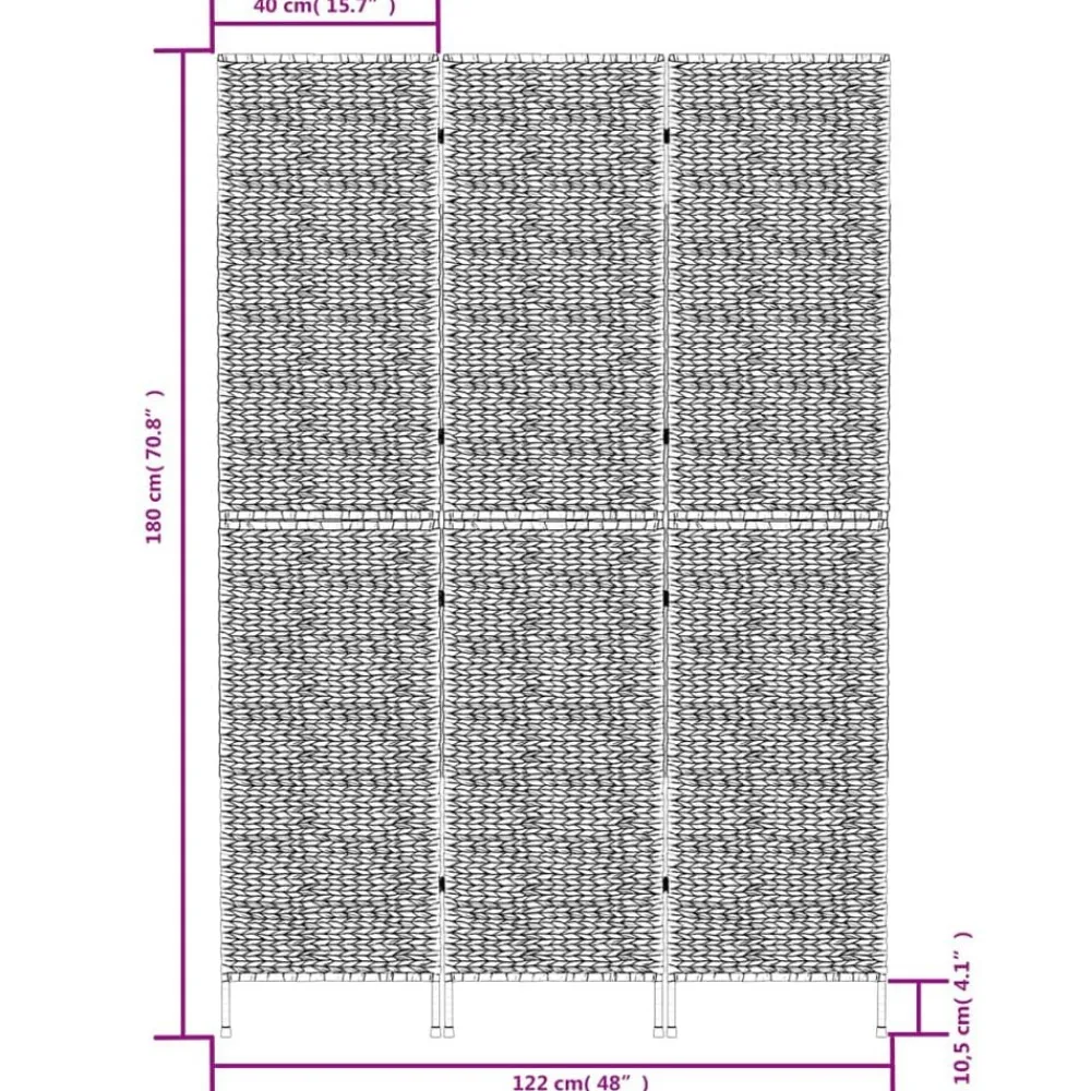 vidaXL Biombo de 3 paneles jacinto de agua marrón 122x180 cm Best