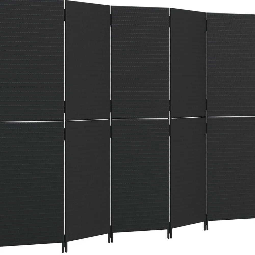 vidaXL Divisores De Ambientes-Biombo de 5 paneles ratán sintético