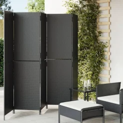 vidaXL Divisores De Ambientes-Biombo de 5 paneles ratán sintético