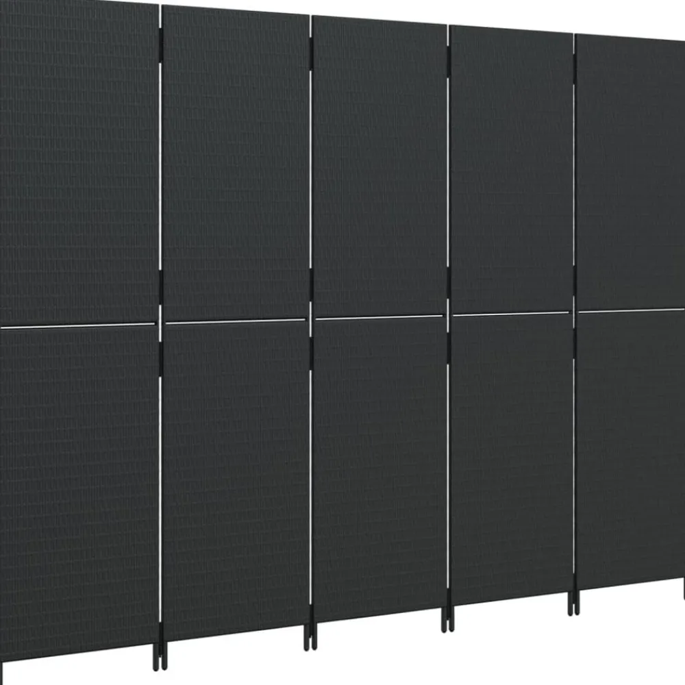 vidaXL Divisores De Ambientes-Biombo de 5 paneles ratán sintético