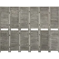 vidaXL Biombo de 6 paneles de madera maciza gris 214x166 cm Sale