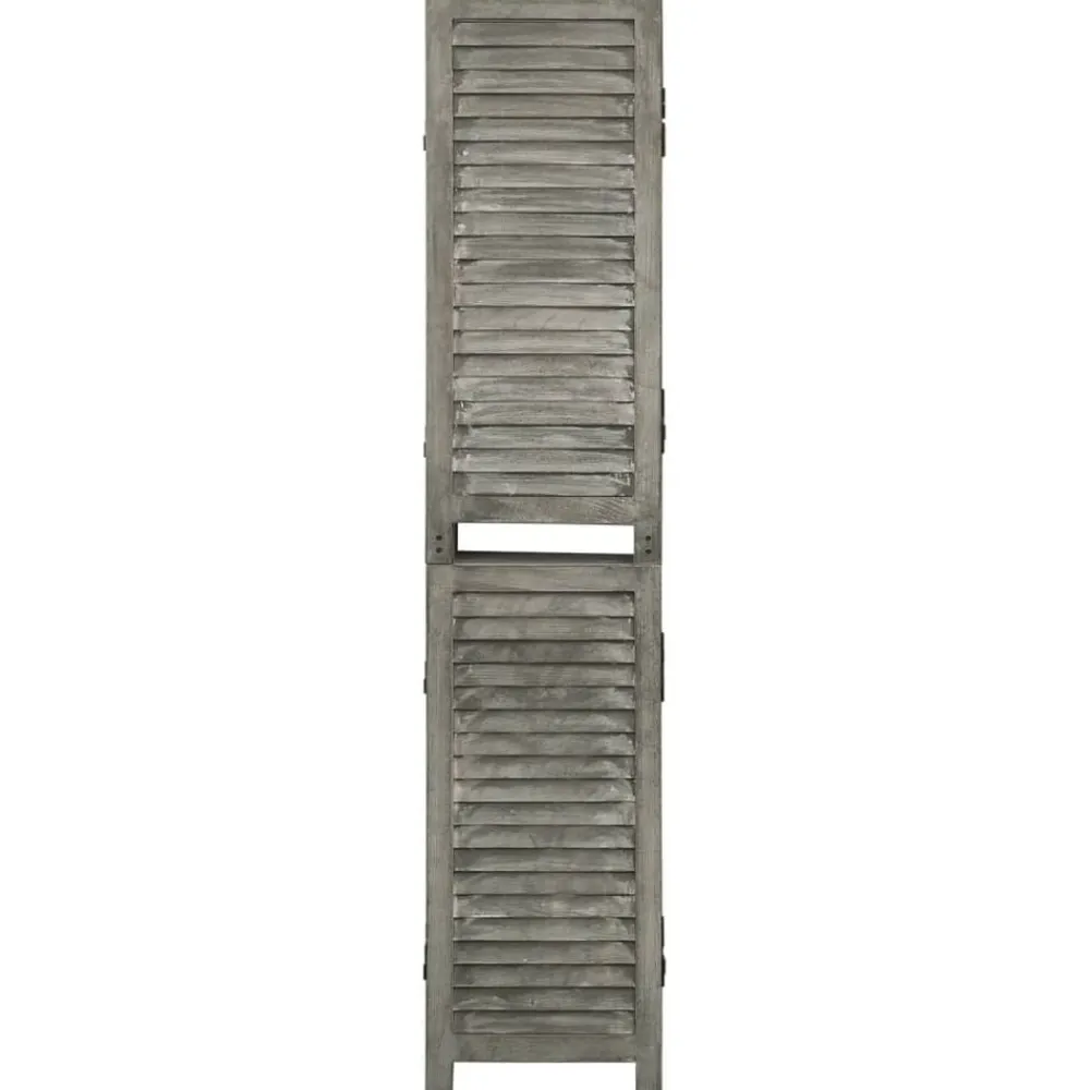 vidaXL Biombo de 6 paneles de madera maciza gris 214x166 cm Sale