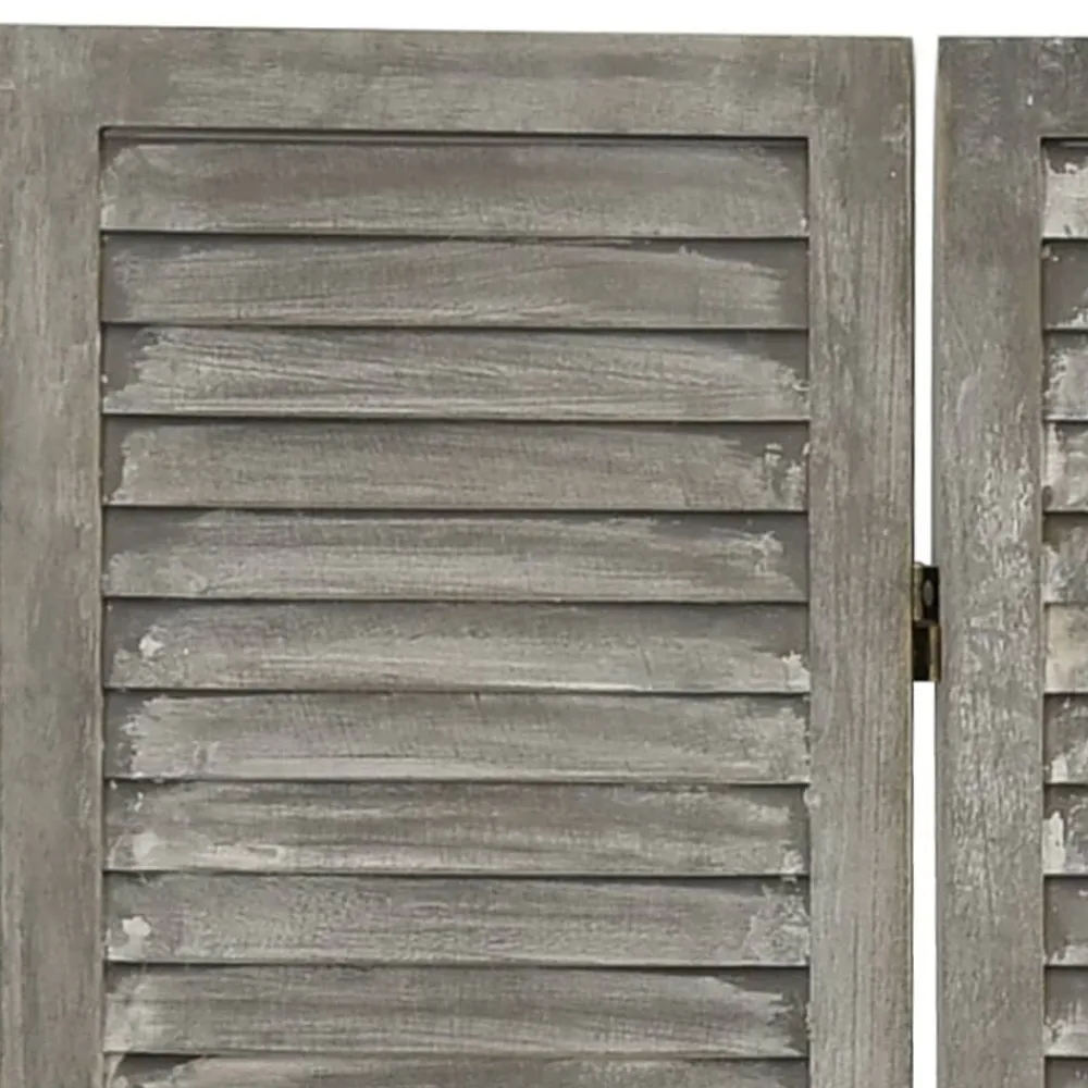 vidaXL Biombo de 6 paneles de madera maciza gris 214x166 cm Sale