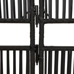 vidaXL Biombo de 3 paneles ratán sintético Negro New