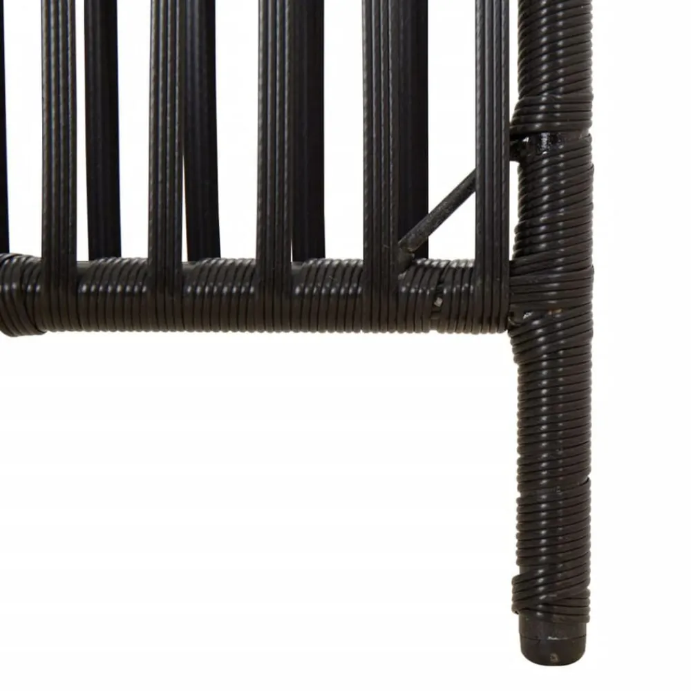 vidaXL Biombo de 3 paneles ratán sintético Negro New