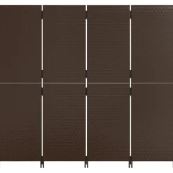 vidaXL Biombo de 4 paneles ratán sintético marrón Marrón Clearance