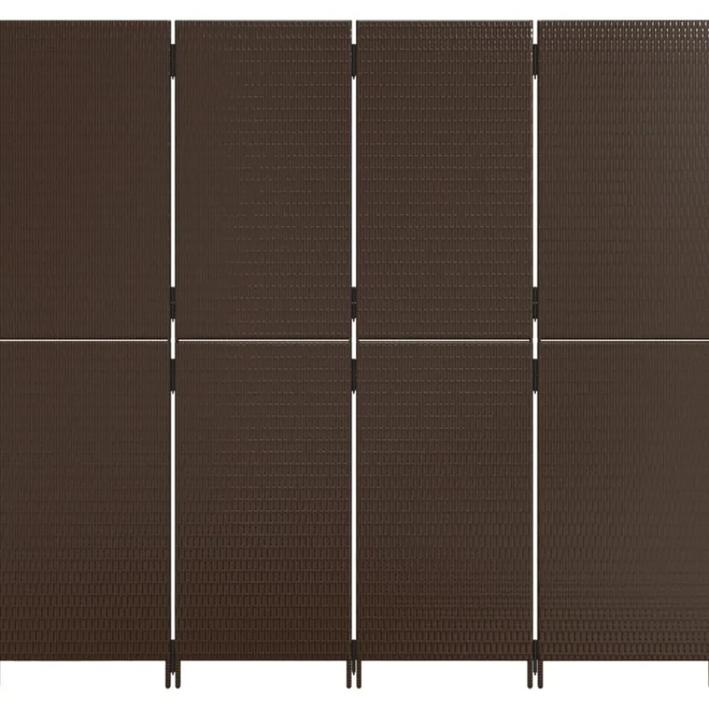 vidaXL Biombo de 4 paneles ratán sintético marrón Marrón Clearance