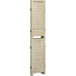 vidaXL Biombo de 4 paneles de madera maciza de paulownia 140x165 cm Discount