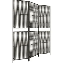 vidaXL Biombo de 3 paneles ratán sintético Gris Outlet
