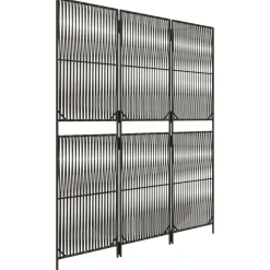 vidaXL Biombo de 3 paneles ratán sintético Gris Outlet