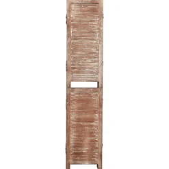 vidaXL Divisores De Ambientes-Biombo de 6 paneles madera maciza de paulownia marrón 210x165cm