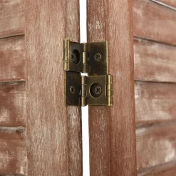 vidaXL Divisores De Ambientes-Biombo de 6 paneles madera maciza de paulownia marrón 210x165cm
