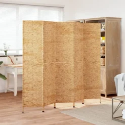 vidaXL Divisores De Ambientes-Biombo de 5 paneles jacinto de agua 205x180 cm