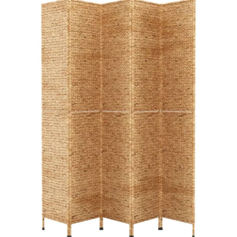 vidaXL Divisores De Ambientes-Biombo de 5 paneles jacinto de agua 205x180 cm