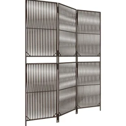 vidaXL Biombo de 3 paneles ratán sintético marrón Marrón