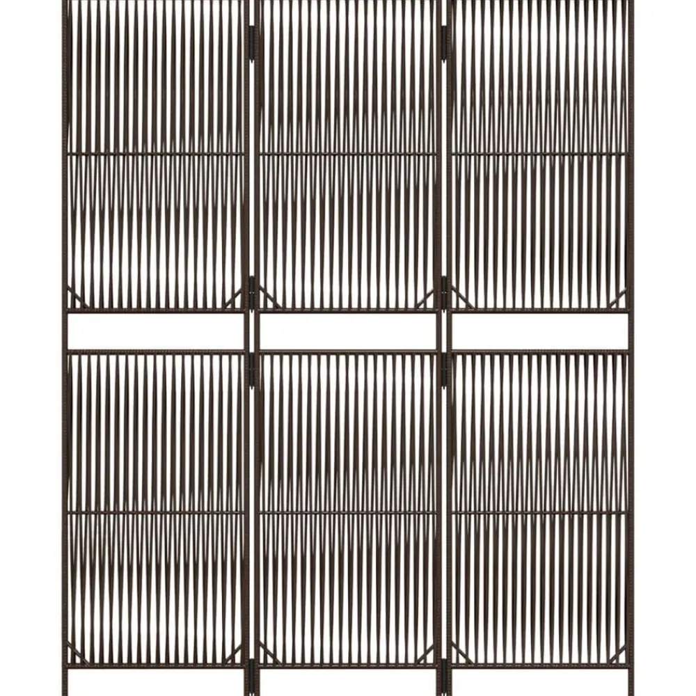 vidaXL Biombo de 3 paneles ratán sintético marrón Marrón