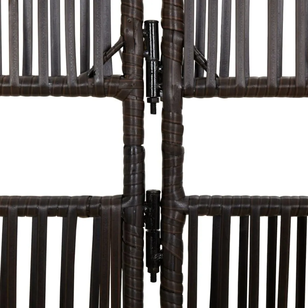 vidaXL Biombo de 3 paneles ratán sintético marrón Marrón