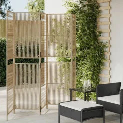 vidaXL Divisores De Ambientes-Biombo de 5 paneles ratán sintético