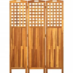 vidaXL Biombo de 3 paneles madera maciza de acacia 121x2x170 cm Discount