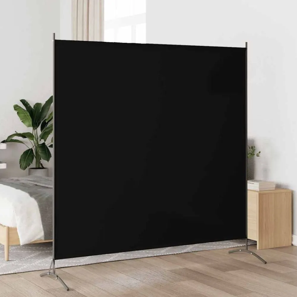 vidaXL Biombo de tela 175x180 cm Negro Clearance