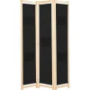 vidaXL Biombo divisor 3 paneles de tela negro 120x170x4 cm Outlet
