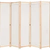 vidaXL Biombo divisor 5 paneles de tela crema 200x170x4 cm Hot
