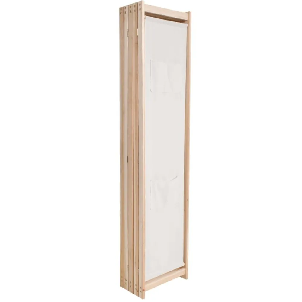 vidaXL Biombo divisor 5 paneles de tela crema 200x170x4 cm Hot
