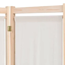 vidaXL Biombo divisor 5 paneles de tela crema 200x170x4 cm Hot