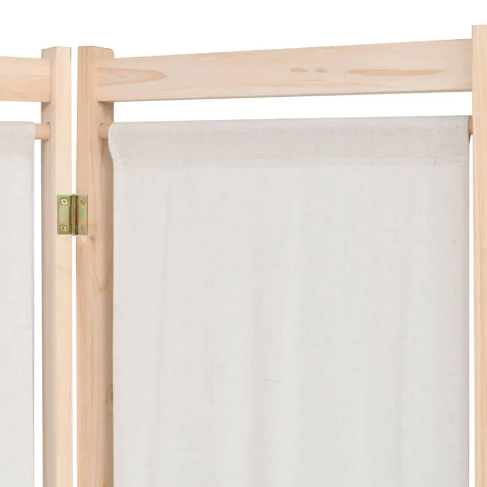 vidaXL Biombo divisor 5 paneles de tela crema 200x170x4 cm Hot