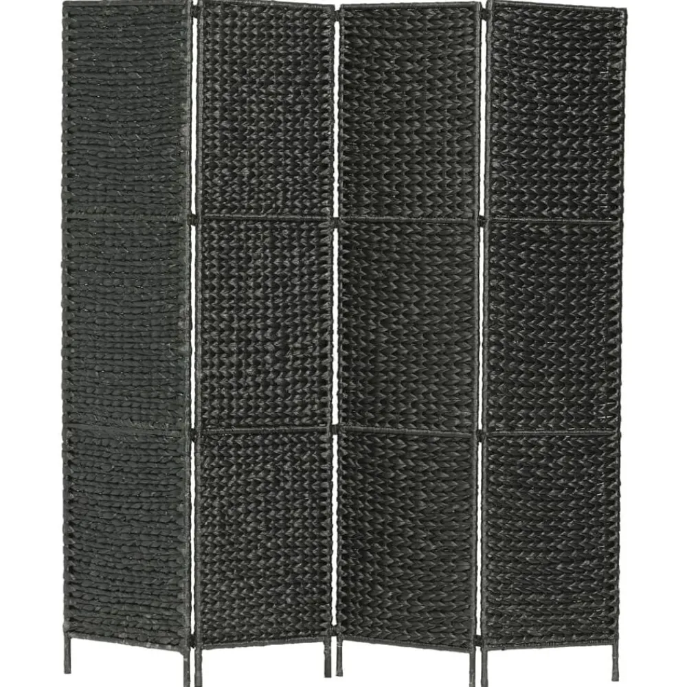 vidaXL Biombo divisor 4 paneles jacinto de agua 154x160 cm Negro Sale