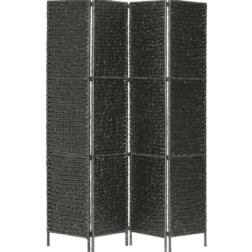 vidaXL Biombo divisor 4 paneles jacinto de agua 154x160 cm Negro Sale