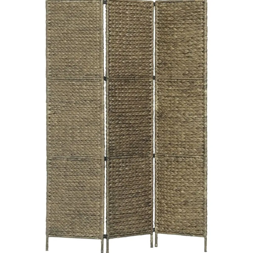 vidaXL Biombo divisor 3 paneles jacinto de agua marrón 116x160 cm Marrón Hot