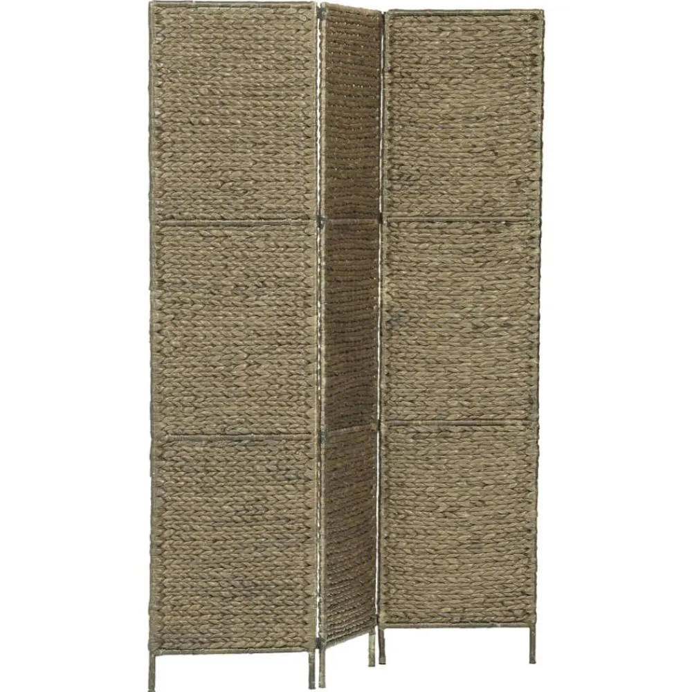 vidaXL Biombo divisor 3 paneles jacinto de agua marrón 116x160 cm Marrón Hot