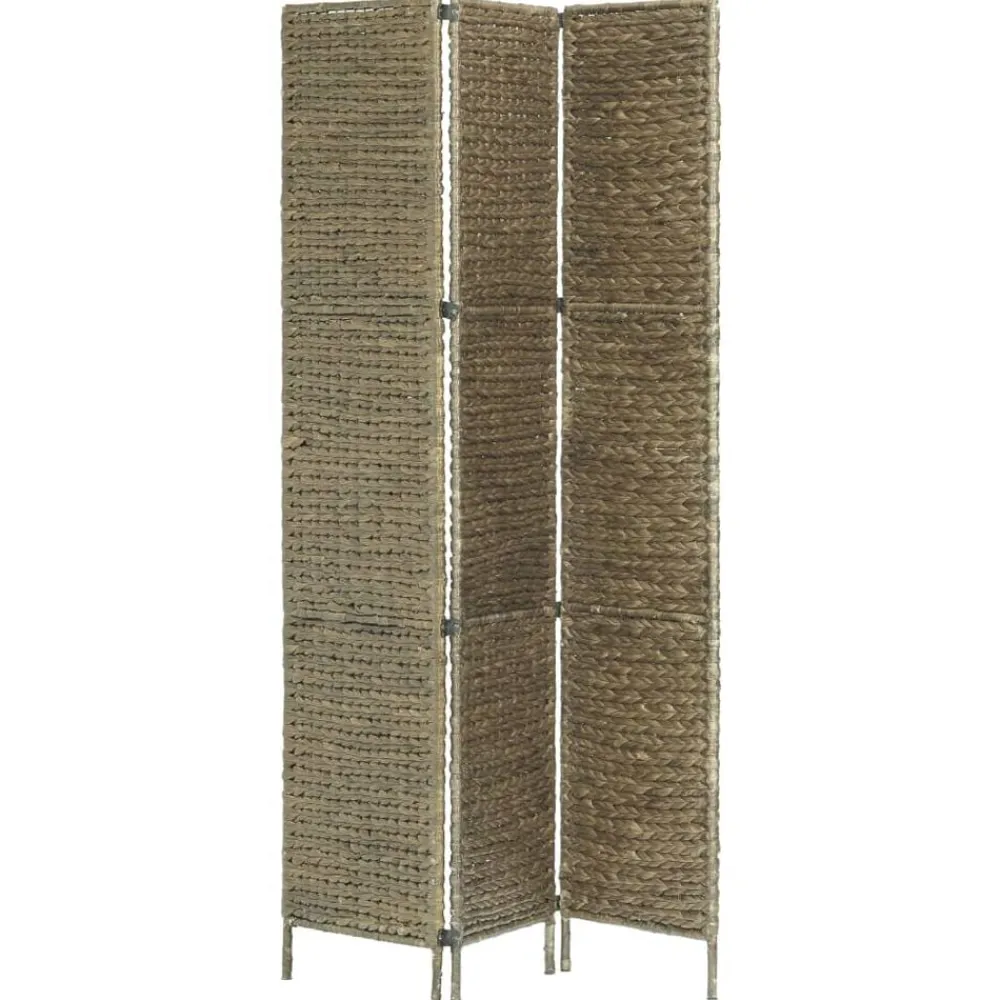vidaXL Biombo divisor 3 paneles jacinto de agua marrón 116x160 cm Marrón Hot