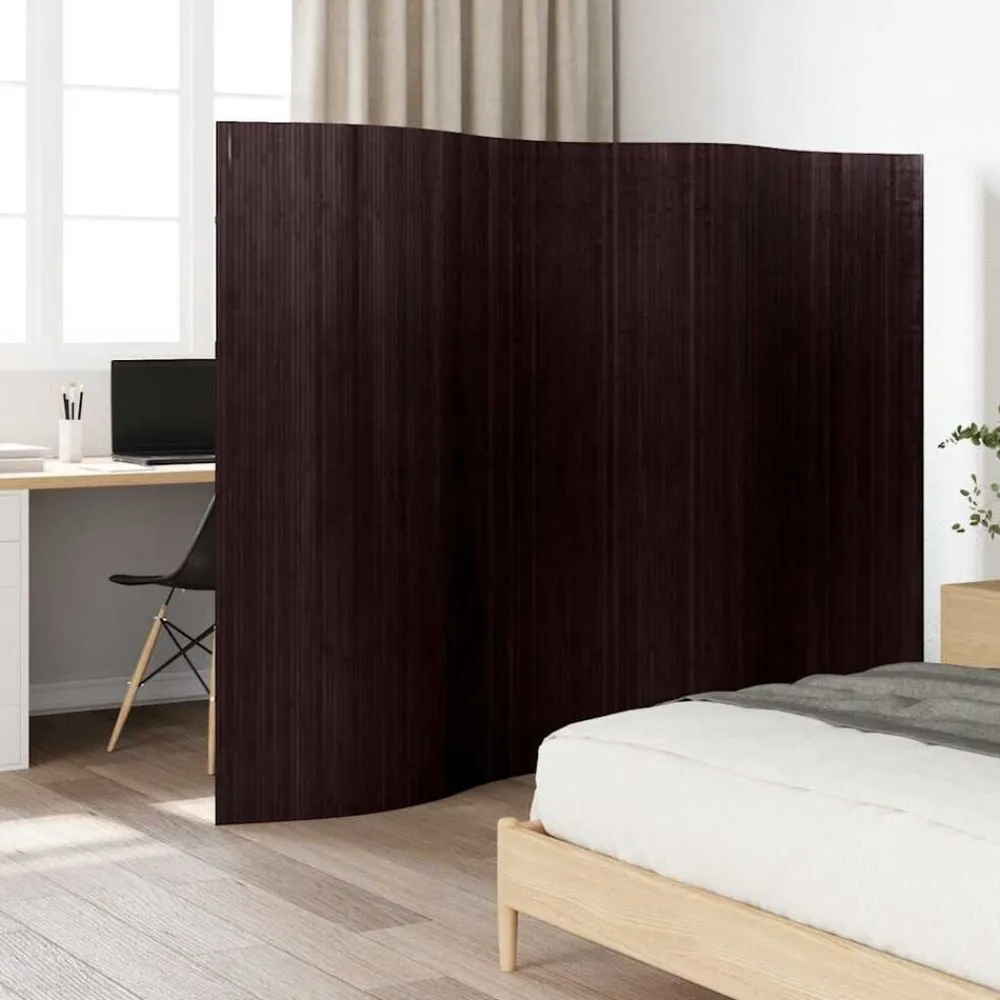 vidaXL Divisores De Ambientes-Biombo divisor bambú marrón oscuro ancho 250 cm alto 165 cm