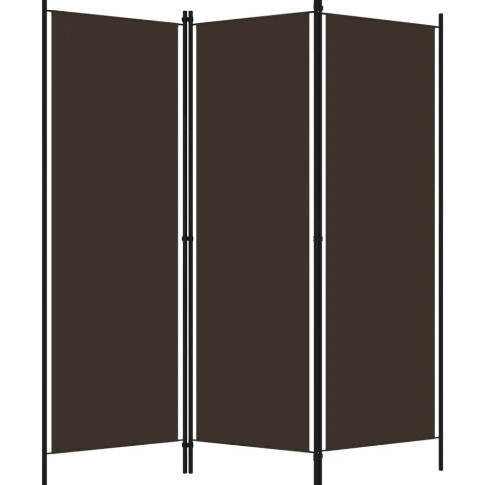 vidaXL Divisores De Ambientes-Biombo divisor de 3 paneles marrón 150x180 cm