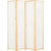 vidaXL Divisores De Ambientes-Biombo divisor de 4 paneles de tela color crema 160x170x4 cm