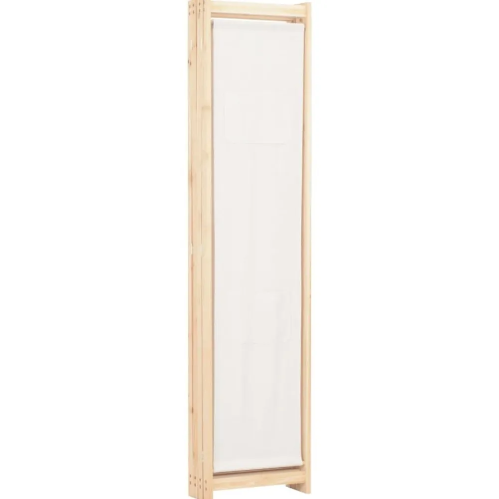 vidaXL Divisores De Ambientes-Biombo divisor de 4 paneles de tela color crema 160x170x4 cm