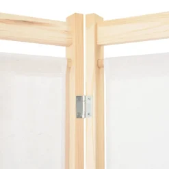 vidaXL Divisores De Ambientes-Biombo divisor de 4 paneles de tela color crema 160x170x4 cm