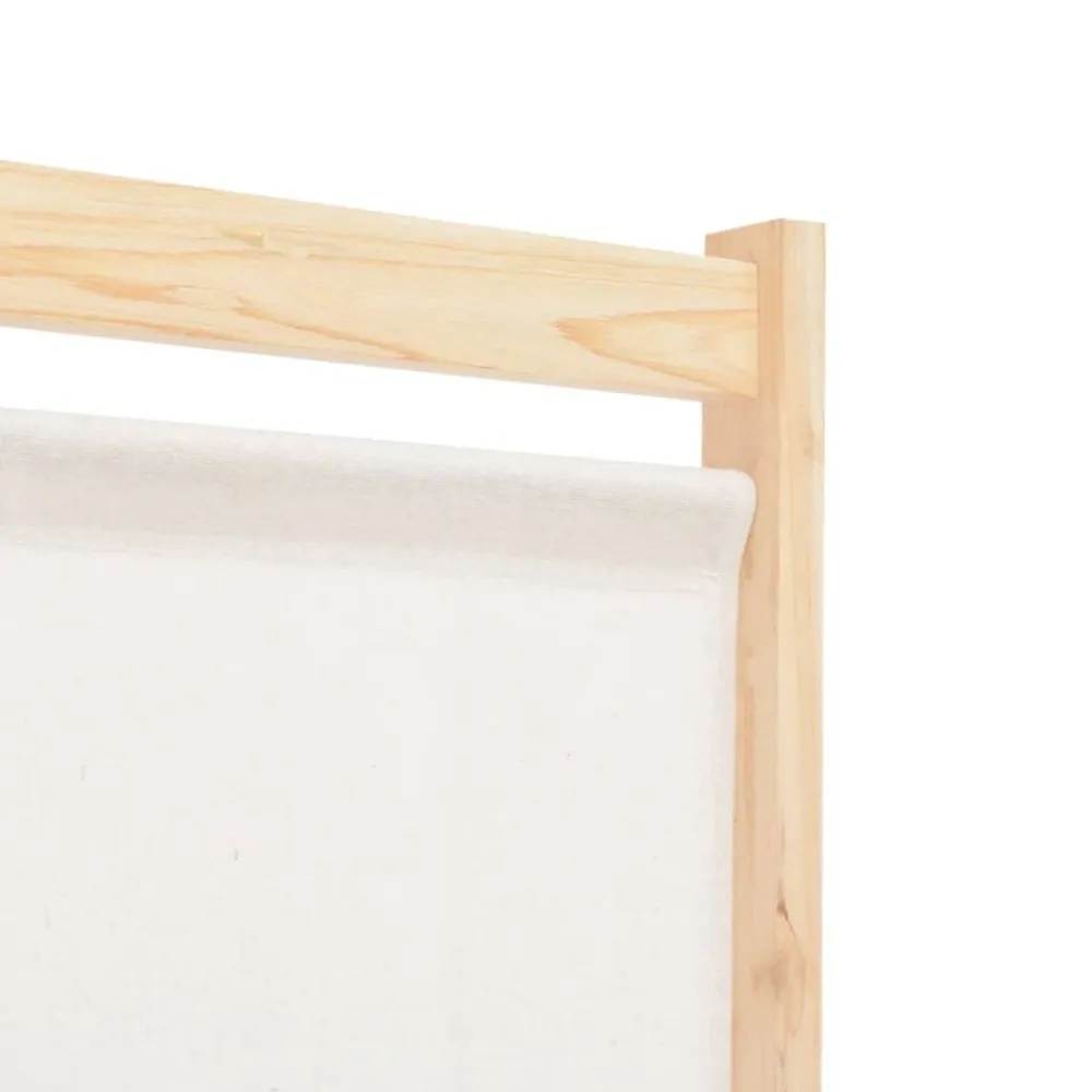 vidaXL Divisores De Ambientes-Biombo divisor de 4 paneles de tela color crema 160x170x4 cm