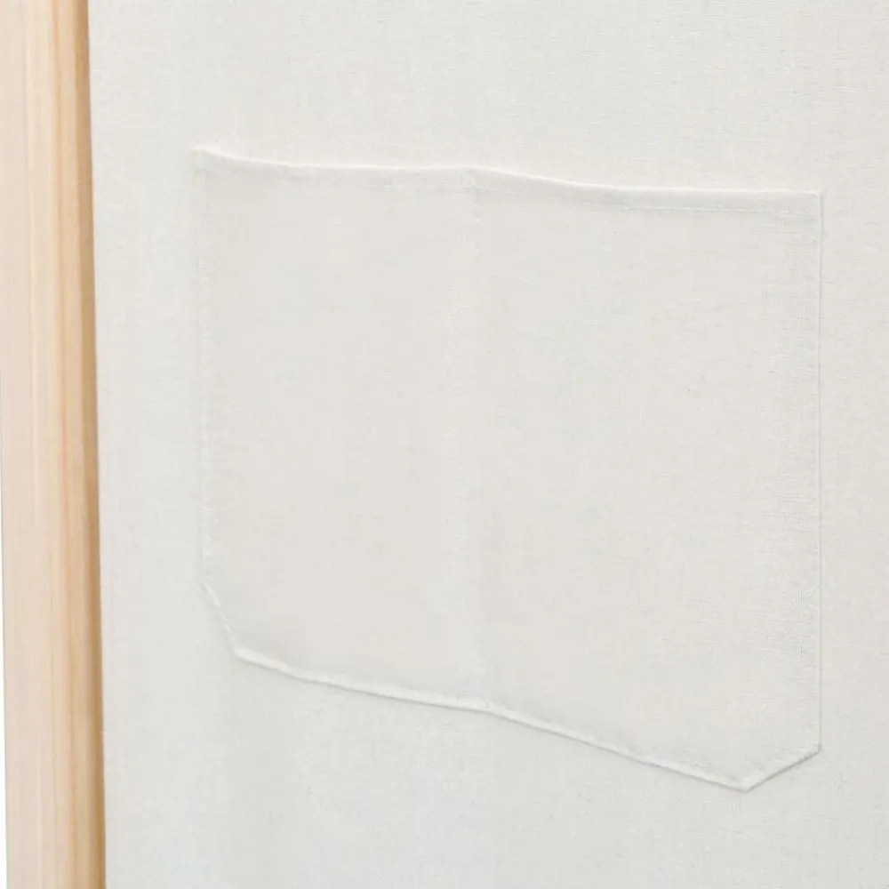 vidaXL Divisores De Ambientes-Biombo divisor de 4 paneles de tela color crema 160x170x4 cm